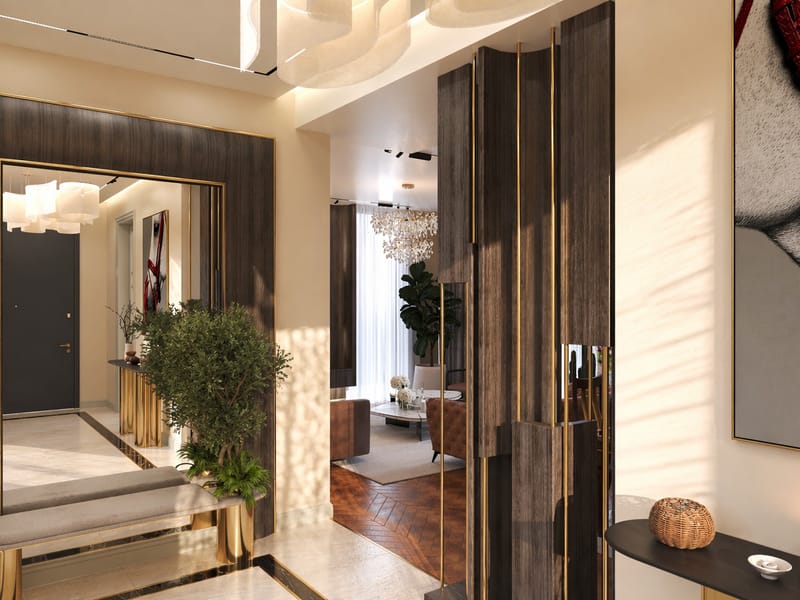 Arce Beytepe giriş holü konsol detayı – Erbayraktar İç Mimarlık