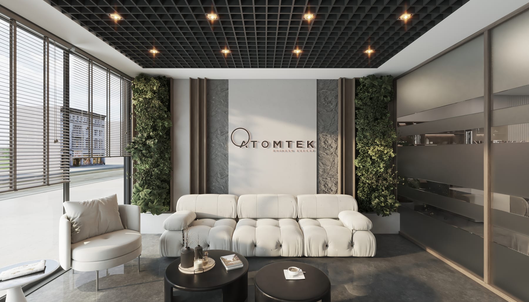 Atomtek Ofis bekleme alanı – Erbayraktar İç Mimarlık