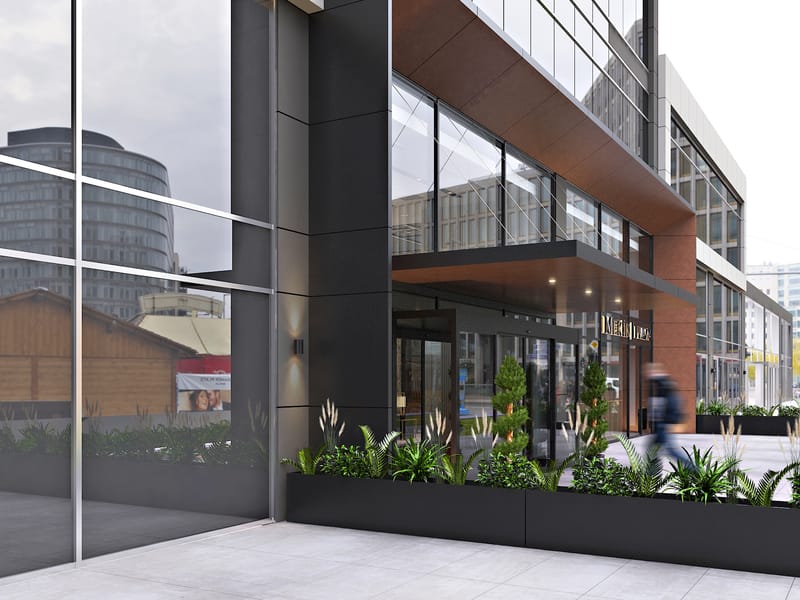 Mekik Plaza bina cephesi – Erbayraktar İç Mimarlık