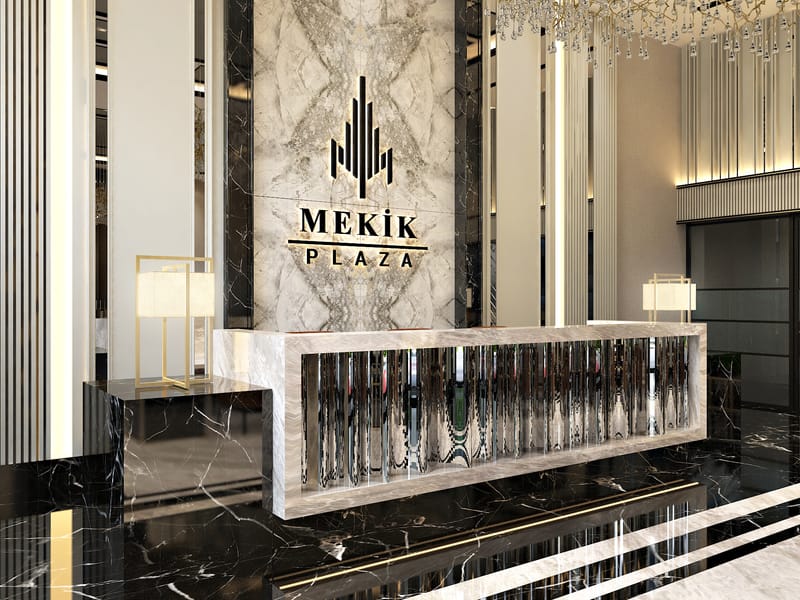 Mekik Plaza resepsiyon bankosu – Erbayraktar İç Mimarlık