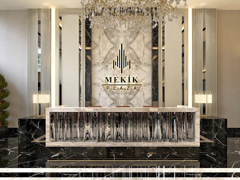 Mekik Plaza resepsiyon bankosu – Erbayraktar İç Mimarlık