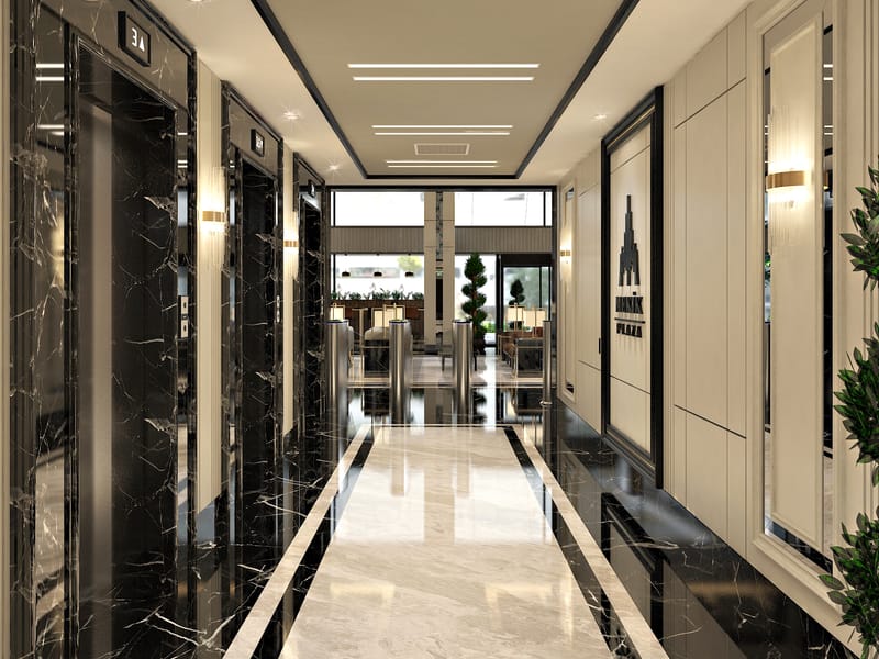 Mekik Plaza asansör holü – Erbayraktar İç Mimarlık